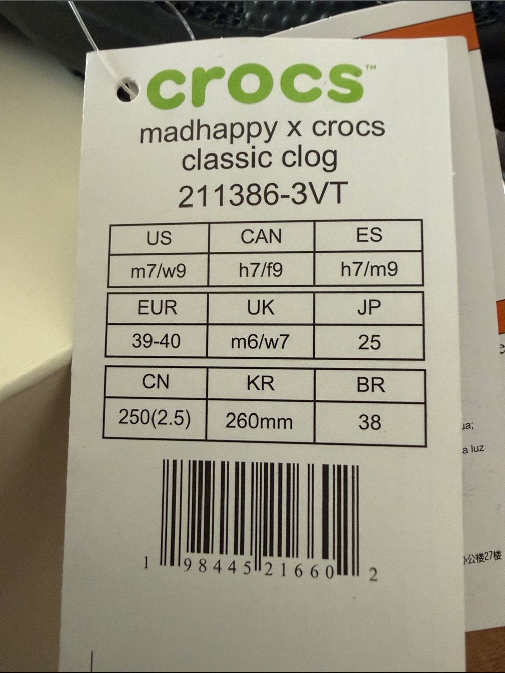 CROCS White and Green Madhappy x Crocs Classic Clog Tag - Picture 2 of 5